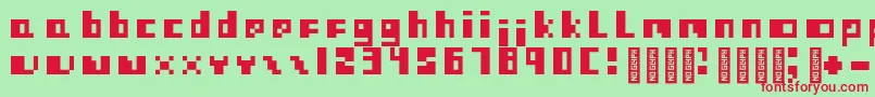ProtovisionRegular Font – Red Fonts on Green Background
