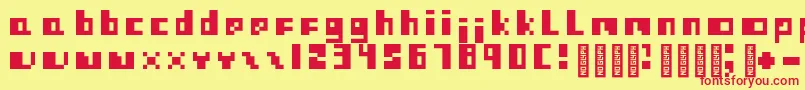 ProtovisionRegular Font – Red Fonts on Yellow Background