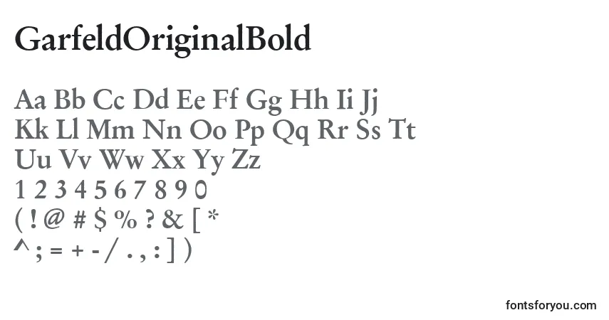 A fonte GarfeldOriginalBold – alfabeto, números, caracteres especiais