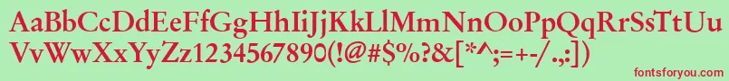 GarfeldOriginalBold Font – Red Fonts on Green Background