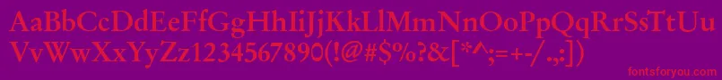 GarfeldOriginalBold Font – Red Fonts on Purple Background