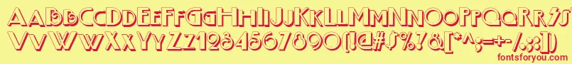 Boogienightsshadownf Font – Red Fonts on Yellow Background