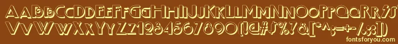 Boogienightsshadownf Font – Yellow Fonts on Brown Background