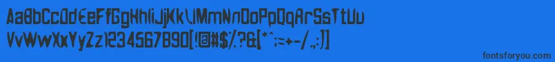 NoasarckQuattro Font – Black Fonts on Blue Background