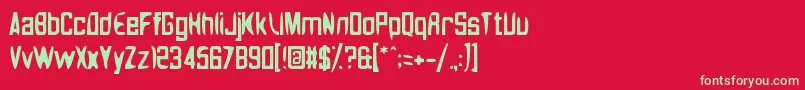 フォントNoasarckQuattro – 赤い背景に緑の文字