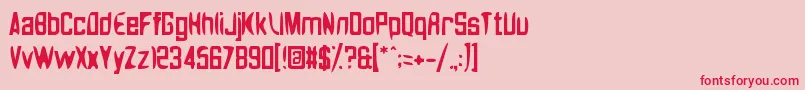 フォントNoasarckQuattro – ピンクの背景に赤い文字