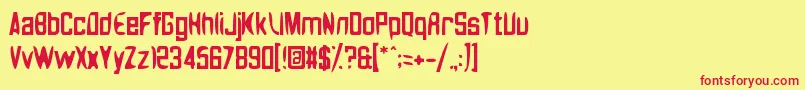 NoasarckQuattro Font – Red Fonts on Yellow Background