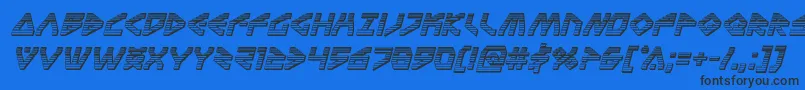 フォントTerrafirmachromeital – 黒い文字の青い背景