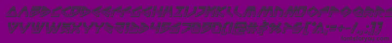 Terrafirmachromeital-Schriftart – Schwarze Schriften auf violettem Hintergrund