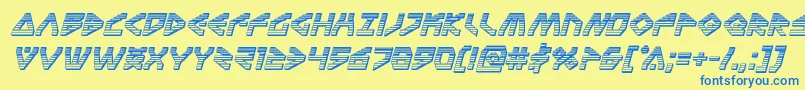 Terrafirmachromeital Font – Blue Fonts on Yellow Background