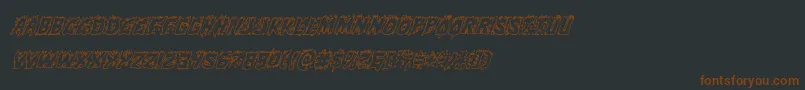 Шрифт Hotkissoutital – коричневые шрифты на чёрном фоне