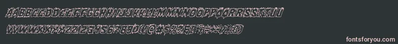 フォントHotkissoutital – 黒い背景にピンクのフォント