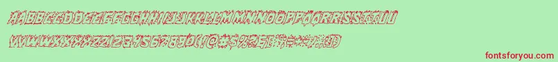 Hotkissoutital Font – Red Fonts on Green Background