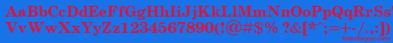 Шрифт Scb75C – красные шрифты на синем фоне