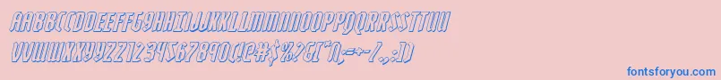 Zollern3Dital-Schriftart – Blaue Schriften auf rosa Hintergrund