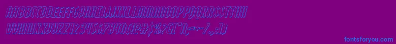 Zollern3Dital-Schriftart – Blaue Schriften auf violettem Hintergrund