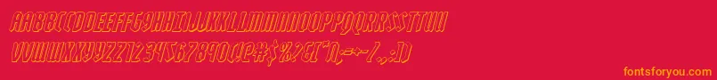 Zollern3Dital Font – Orange Fonts on Red Background