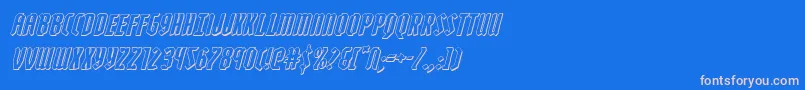 Zollern3Dital-Schriftart – Rosa Schriften auf blauem Hintergrund