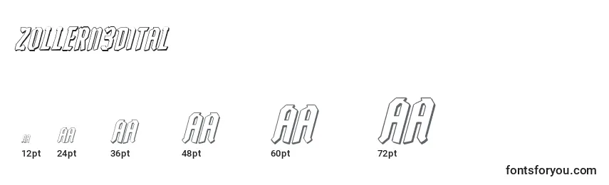 Zollern3Dital Font Sizes