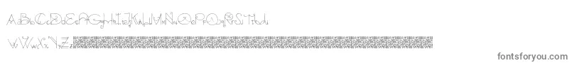Blacksmith-fontti – harmaat kirjasimet valkoisella taustalla
