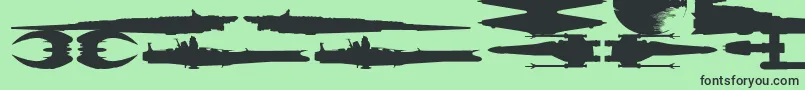 FamousSpaceships Font – Black Fonts on Green Background