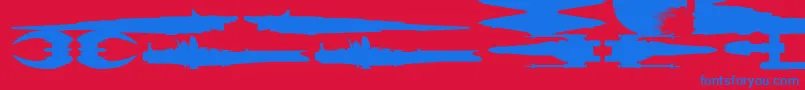 FamousSpaceships Font – Blue Fonts on Red Background