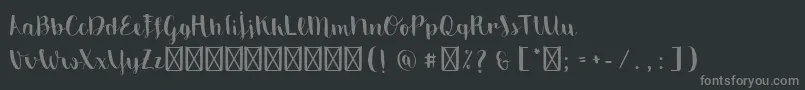 Fonte EmilyTheBrush – fontes cinzas em um fundo preto