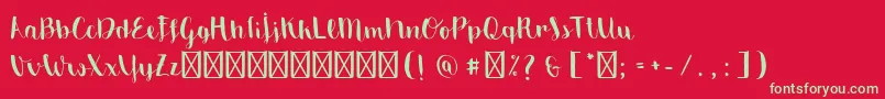 Шрифт EmilyTheBrush – зелёные шрифты на красном фоне