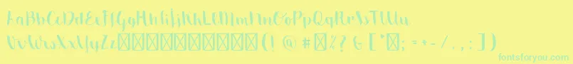 Police EmilyTheBrush – polices vertes sur fond jaune