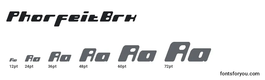 Размеры шрифта PhorfeitBrk