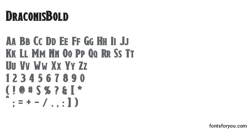 Czcionka DraconisBold – alfabet, cyfry, specjalne znaki