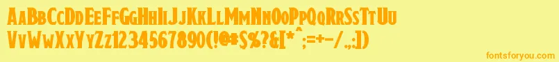 DraconisBold Font – Orange Fonts on Yellow Background