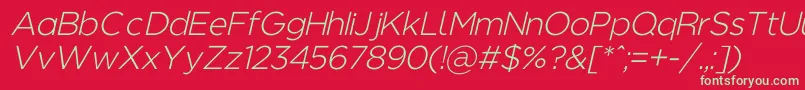 Regencielightaltobl Font – Green Fonts on Red Background