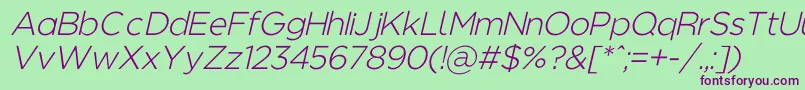 Regencielightaltobl Font – Purple Fonts on Green Background