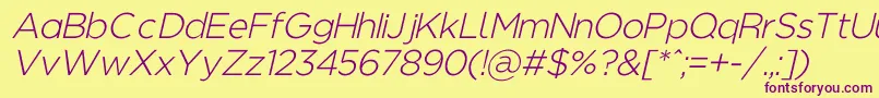 Regencielightaltobl Font – Purple Fonts on Yellow Background
