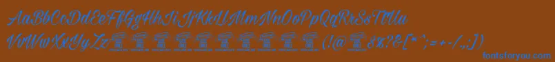 Milasianmediumpersonal Font – Blue Fonts on Brown Background