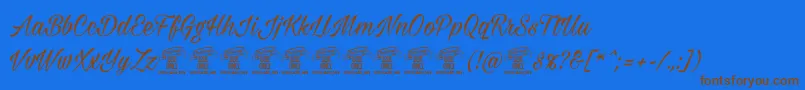 Milasianmediumpersonal Font – Brown Fonts on Blue Background