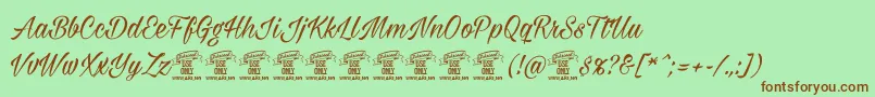 Milasianmediumpersonal Font – Brown Fonts on Green Background