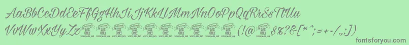 Milasianmediumpersonal Font – Gray Fonts on Green Background