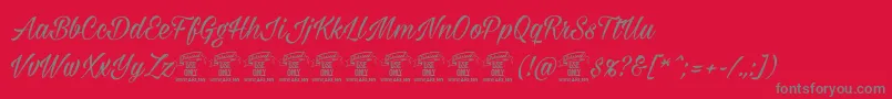 Milasianmediumpersonal Font – Gray Fonts on Red Background