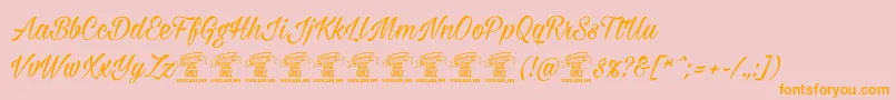 Milasianmediumpersonal Font – Orange Fonts on Pink Background