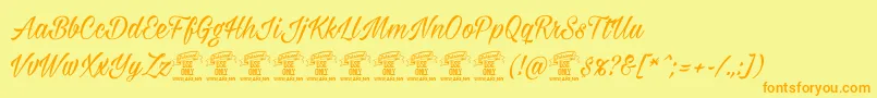 Milasianmediumpersonal Font – Orange Fonts on Yellow Background