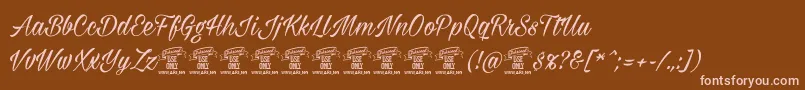 Шрифт Milasianmediumpersonal – розовые шрифты на коричневом фоне