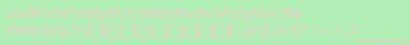 Milasianmediumpersonal Font – Pink Fonts on Green Background