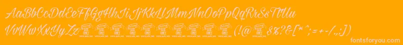 Milasianmediumpersonal Font – Pink Fonts on Orange Background