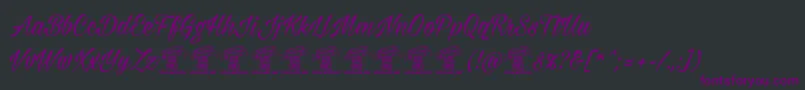 Weitere Informationen zur Milasianmediumpersonal-Schriftart Milasianmediumpersonal-Schriftart – Violette Schriften auf schwarzem Hintergrund