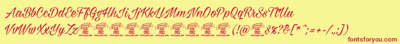 Milasianmediumpersonal Font – Red Fonts on Yellow Background