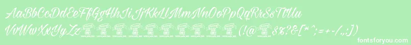 Milasianmediumpersonal Font – White Fonts on Green Background