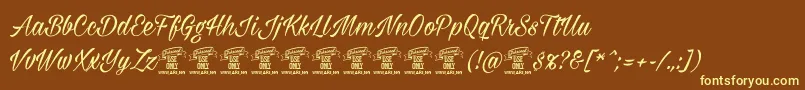 Milasianmediumpersonal Font – Yellow Fonts on Brown Background