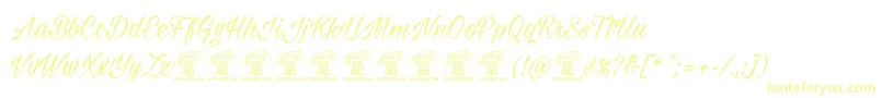 Weitere Informationen zur Milasianmediumpersonal-Schriftart Milasianmediumpersonal-Schriftart – Gelbe Schriften auf weißem Hintergrund